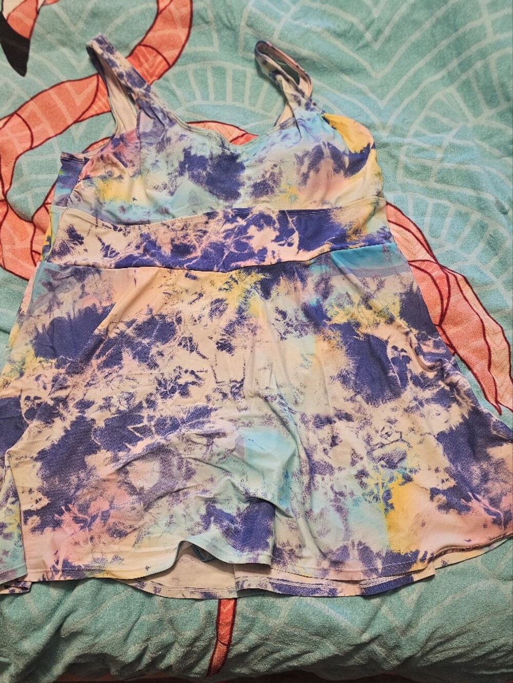Torrid Multicolor Watercolor Tie-Dye Swim Dress